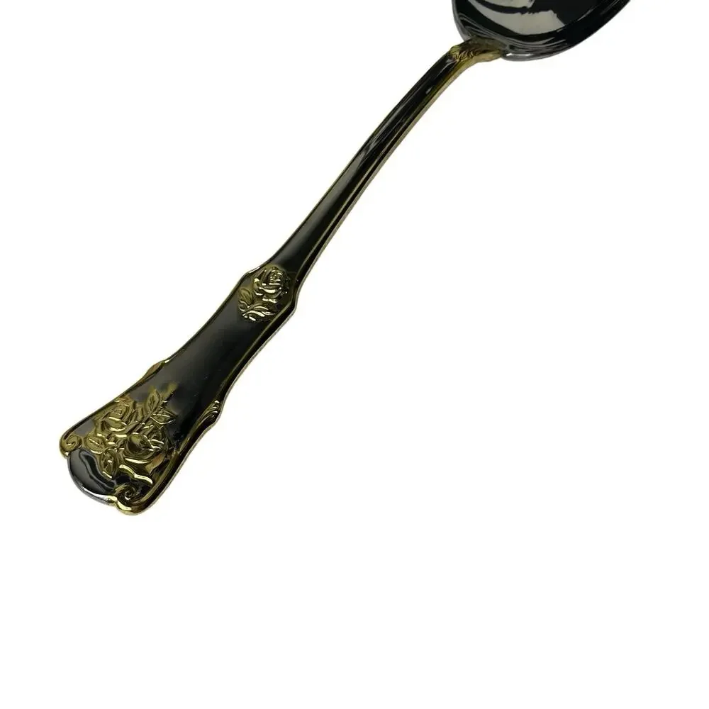Royal Albert Old Country Roses Salad Serving Set Spoon and Fork Stainless Steel